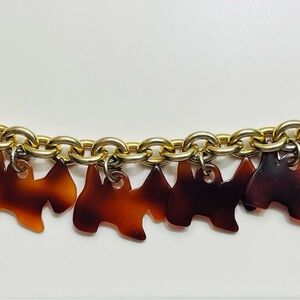 Vintage Gold and Bakelite Dog Charm Bracelet